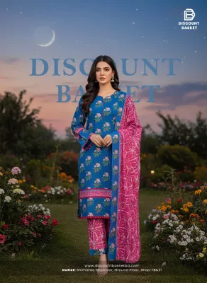 Swizz Lawn Printed & Organza Lace stitched set